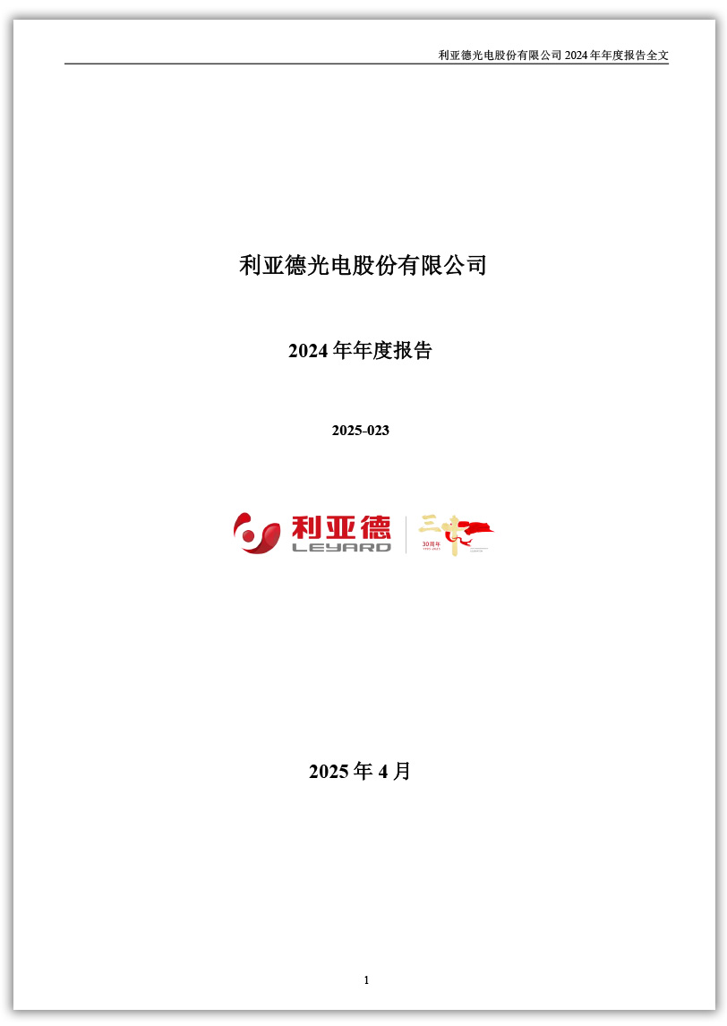 利亚德：2024年年度报告