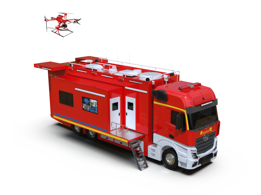 重载灭火无人机挂载水带升空