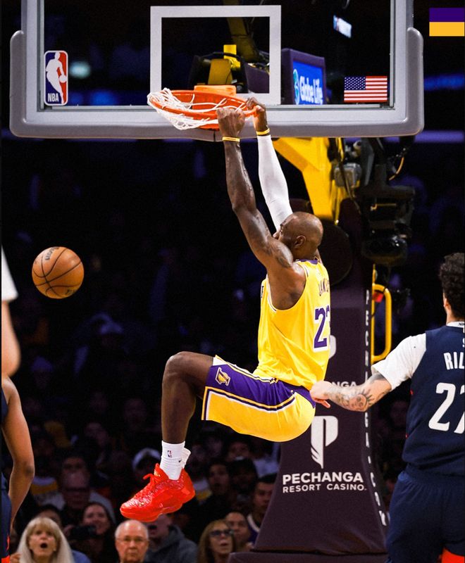 詹姆斯三双率队大胜奇才 胜场数追平贾巴尔 浓眉