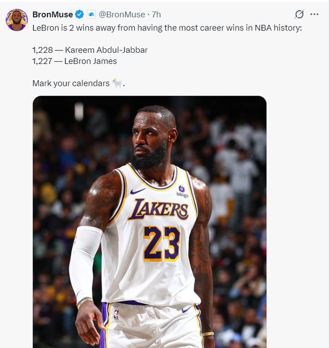 詹姆斯三双率队大胜奇才 胜场数追平贾巴尔 浓眉